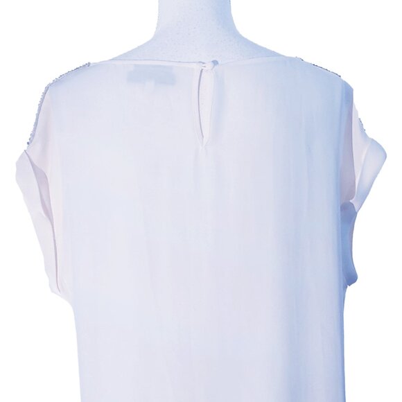 Rebecca Minkoff x A Pea in the Pod Silk Maternity Blouse w Embellished S… - Picture 5 of 8